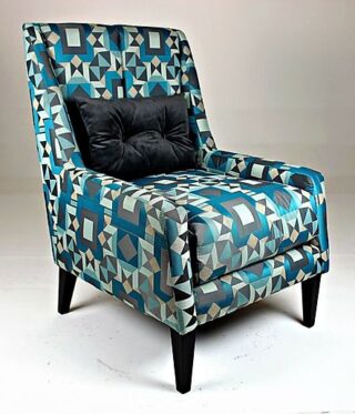 Blue Black Ronk Arm Chair