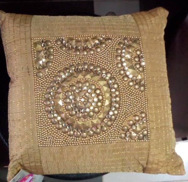 Throw Pillow with Gold