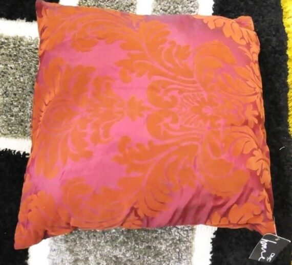 Orange Flocked Cushion