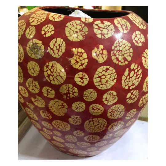 Red Ivory Dotted Vase.