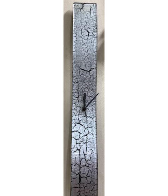 Black on Silver Crackle Clock