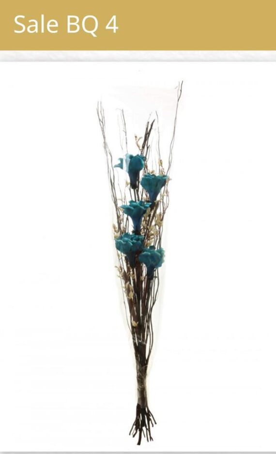 Teal Blue Lilly with Brown Willows