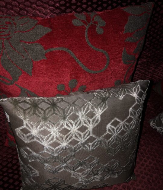 Small Ash Grey Velvet Pattern Cushion