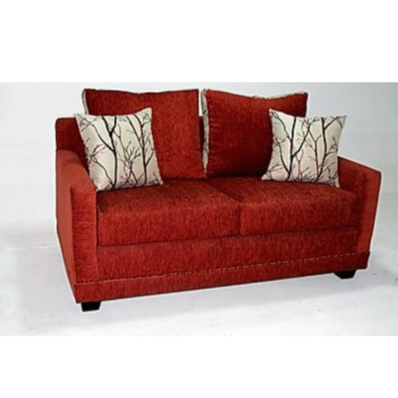 Red Chenille 2 Seater Sofa