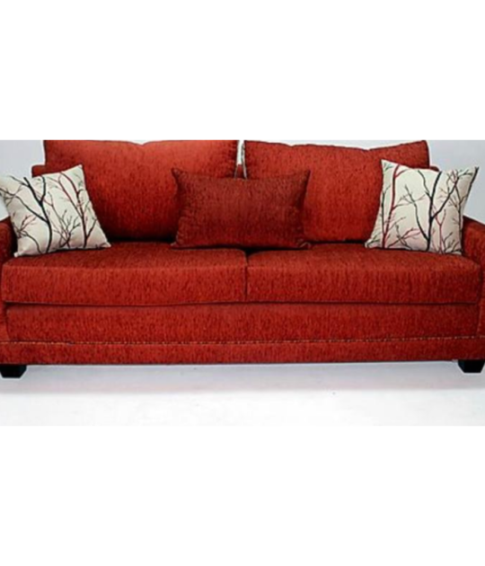 Red Chenille 3 Seater Sofa