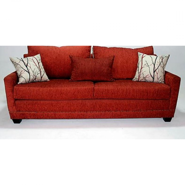 Red Chenille 3 Seater Sofa