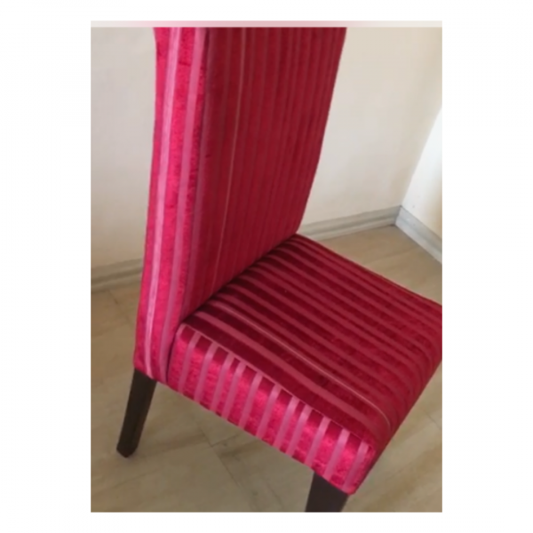 Red Striped Fabric Dining Chair
