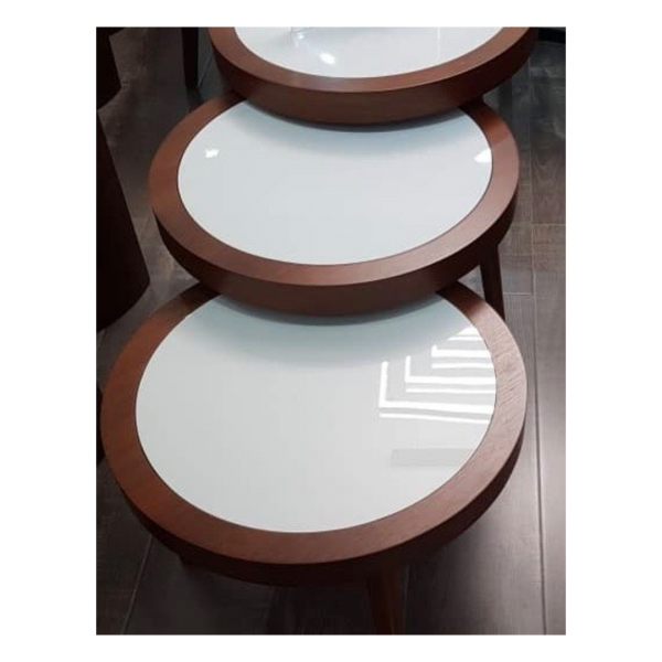 Set of 3 Round White Side Table