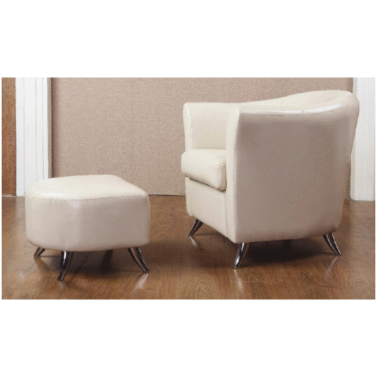 Ivory Tub Chair with Foot Rest