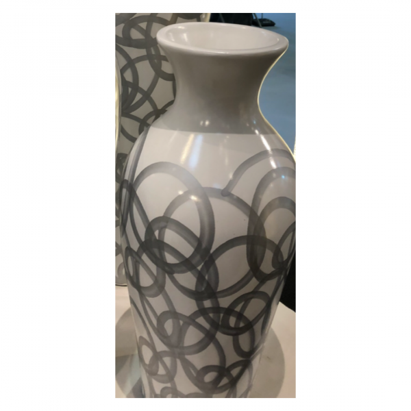 White Grey Decor 80cm Vase