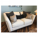 Studded Cream 2 Seater Sofa