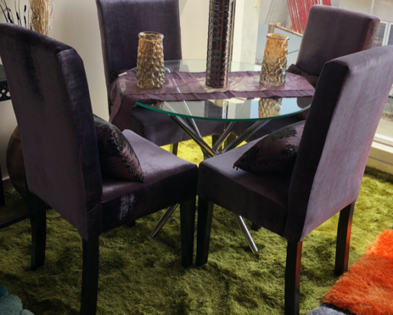 4 Seater Glass Dining Table
