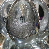 Brushed Silver Oval Decor Ornament
