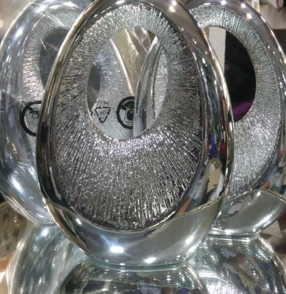 Brushed Silver Oval Decor Ornament