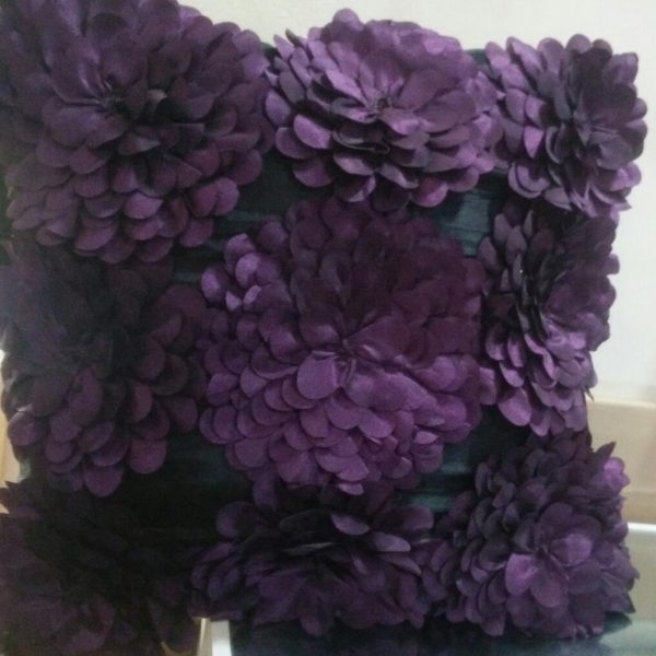 Purple Flower Motive Cushion