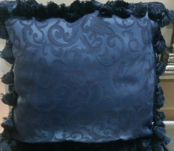Blue Throw Pillow with Tassles