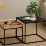 Beech/Black Tray Style Table