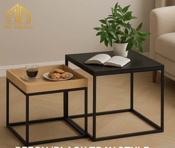 Beech/Black Tray Style Table