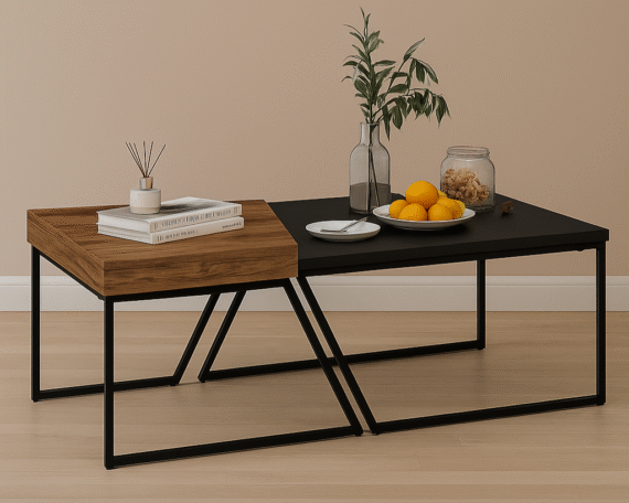 Steel Frame Assymetric Table
