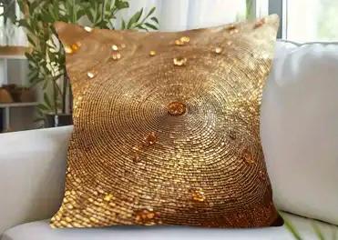 Velvet Wood Effect Cushion