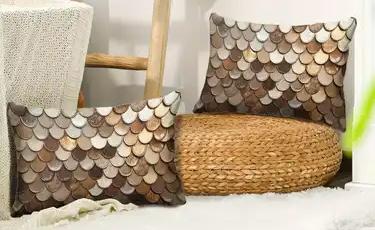 Brown Biege Scale Velvet